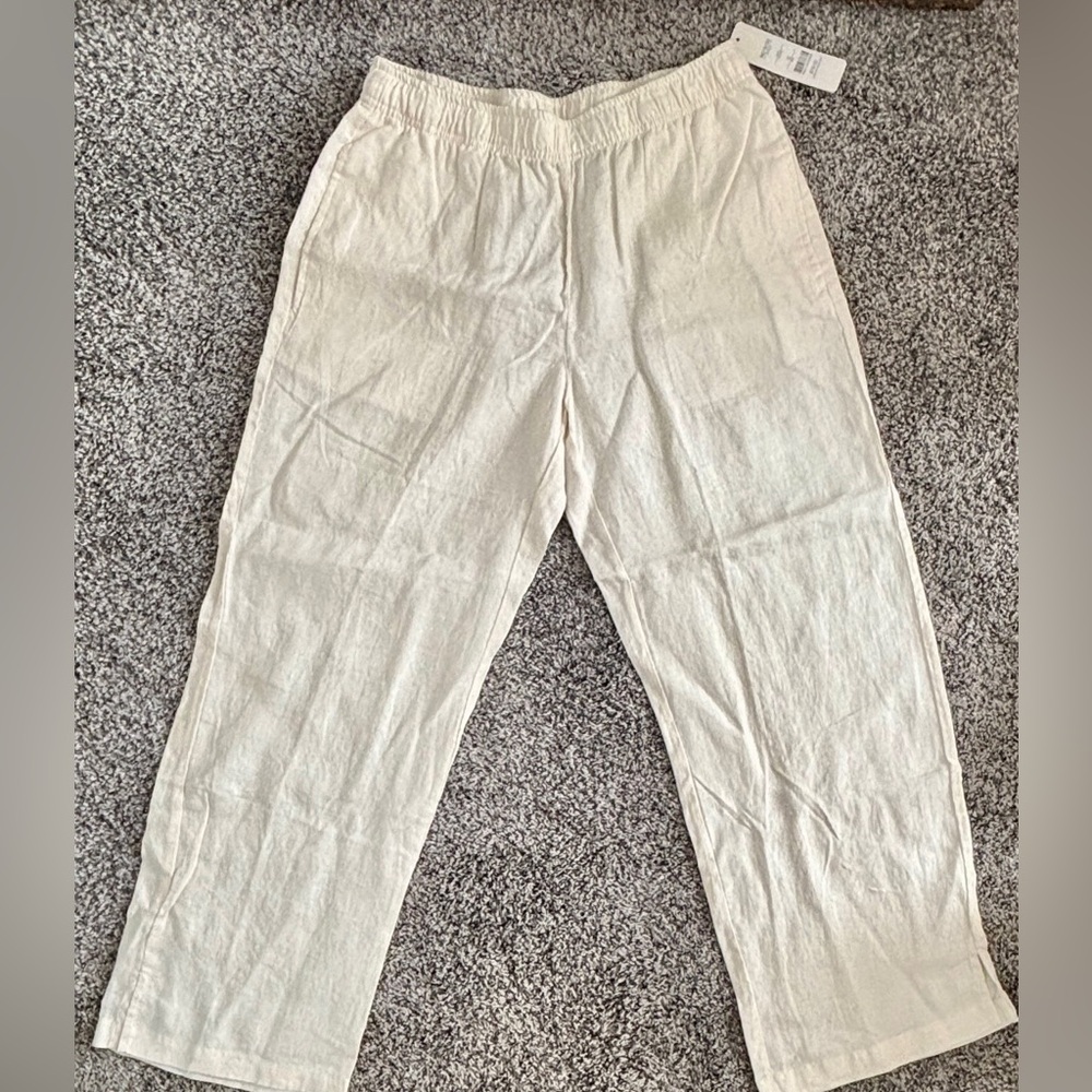 Andrea Jovine Cream Linen Pants